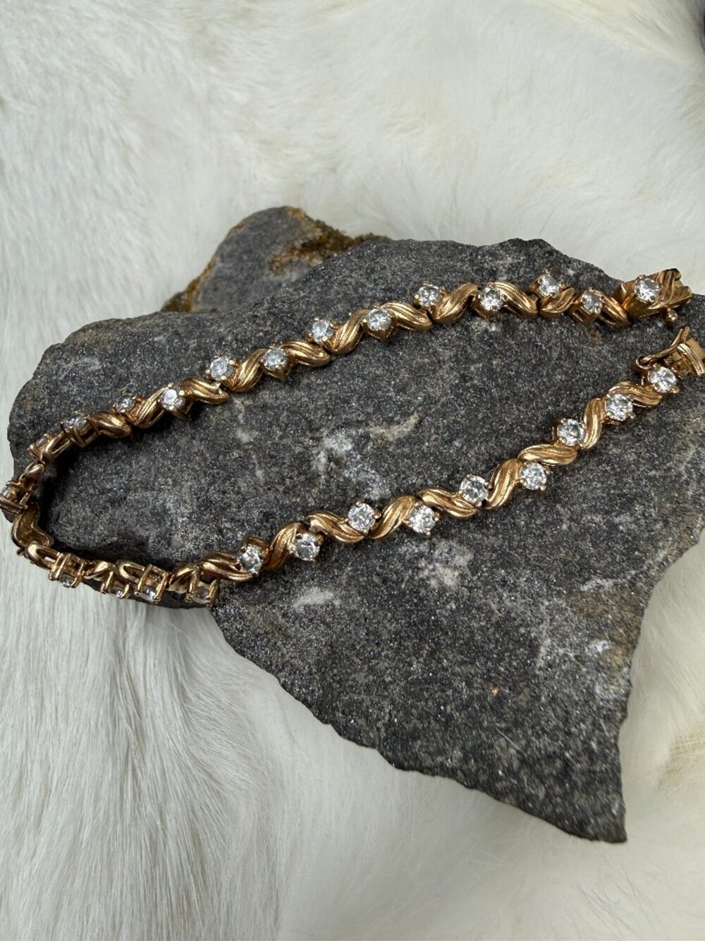 Ross-Simons Gold Vermeil Sterling Silver CZ Tennis Bracelet 6.75"